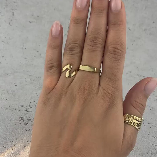 Wellenförmiger Messingring, schlichter Ring, minimalistischer Ring - RB9