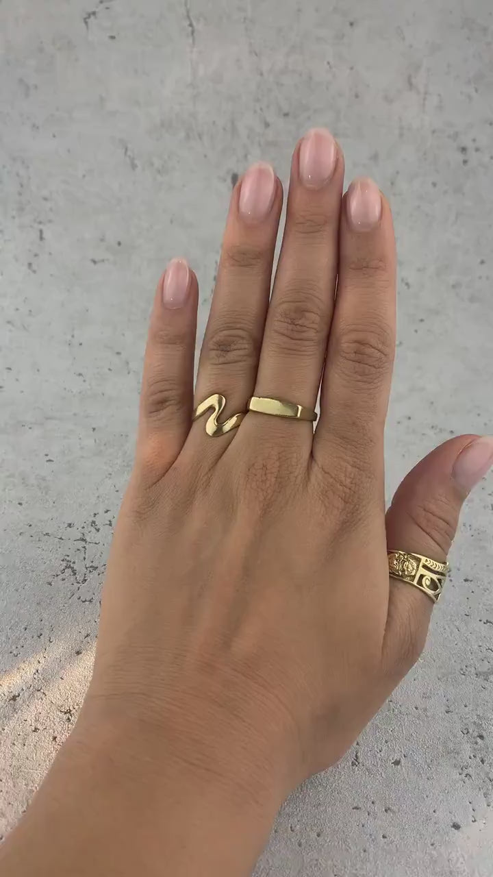 Wellenförmiger Messingring, schlichter Ring, minimalistischer Ring - RB9