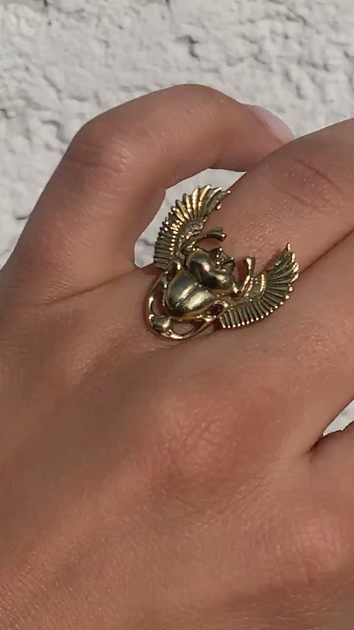 Skarabäusring aus Messing RA8