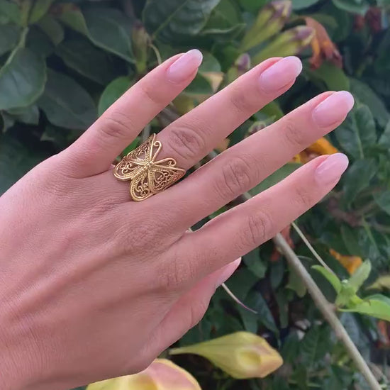 Schmetterlingsring aus Messing, Ring mit Schmetterling _ RA25