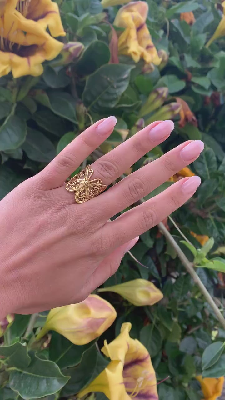 Schmetterlingsring aus Messing, Ring mit Schmetterling _ RA25