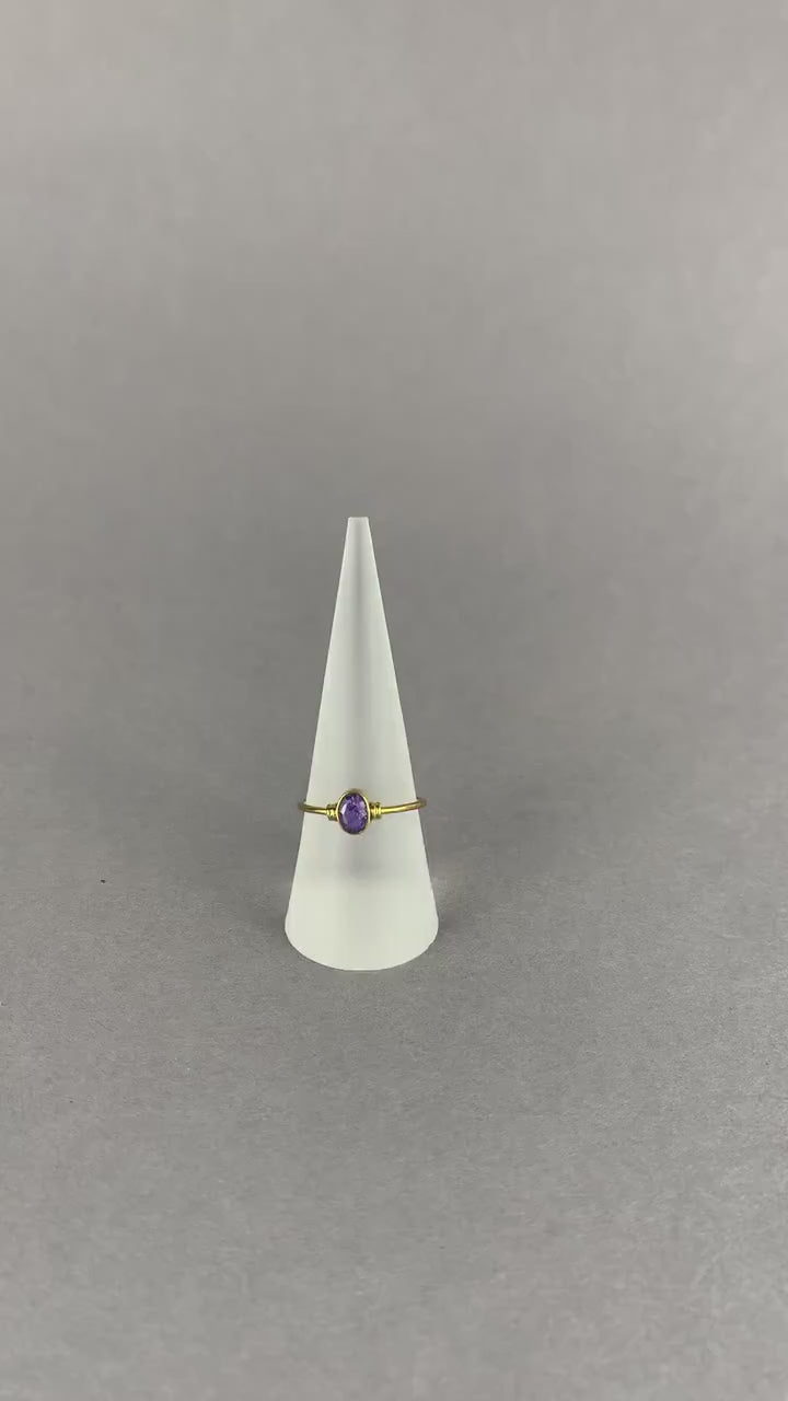 Amethystring aus Messing mit Ovalschliff RSS1_AM